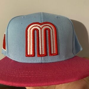 Mexico WBC World Baseball Classic Hat Pink Blue SnapBack Cleaned
